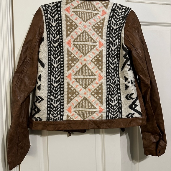 Blu Pepper Vegan Leather Boho Moto Jacket Women’s Large - vintage feel - Picture 2 of 11